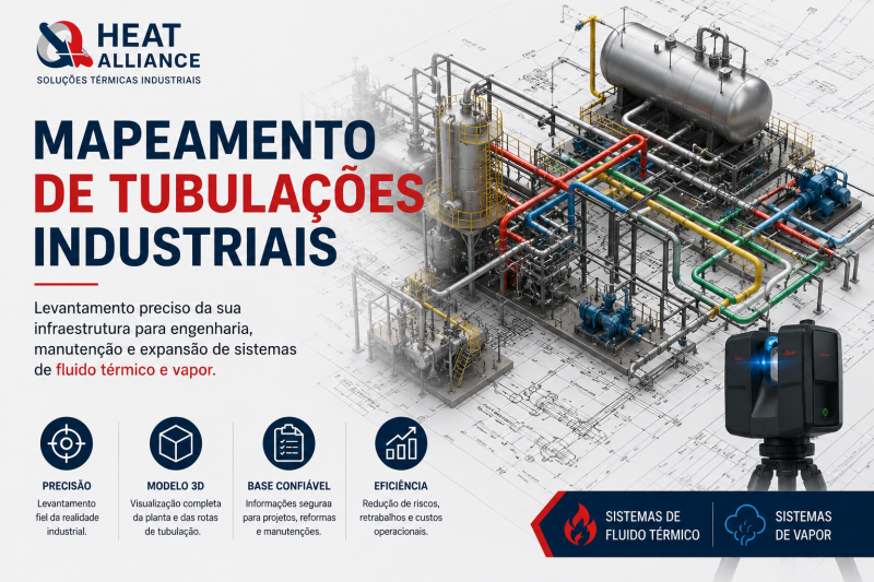 Mapeamento de Tubulações Industriais: precisão para projetos, retrofit e expansão