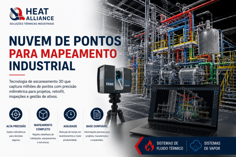 Nuvem de Pontos para Mapeamento Industrial: vantagens do escaneamento 3D na engenharia